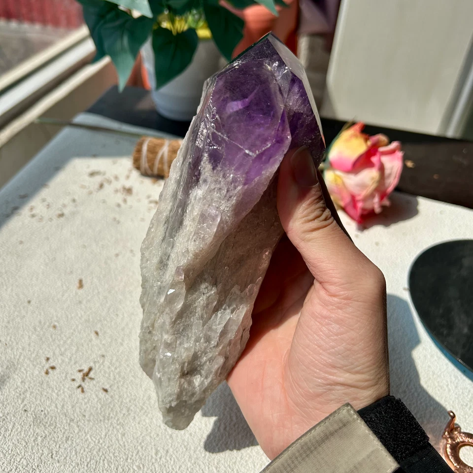 1090g Natural Amethyst ROOT Raw Amethyst Wand Point Healing