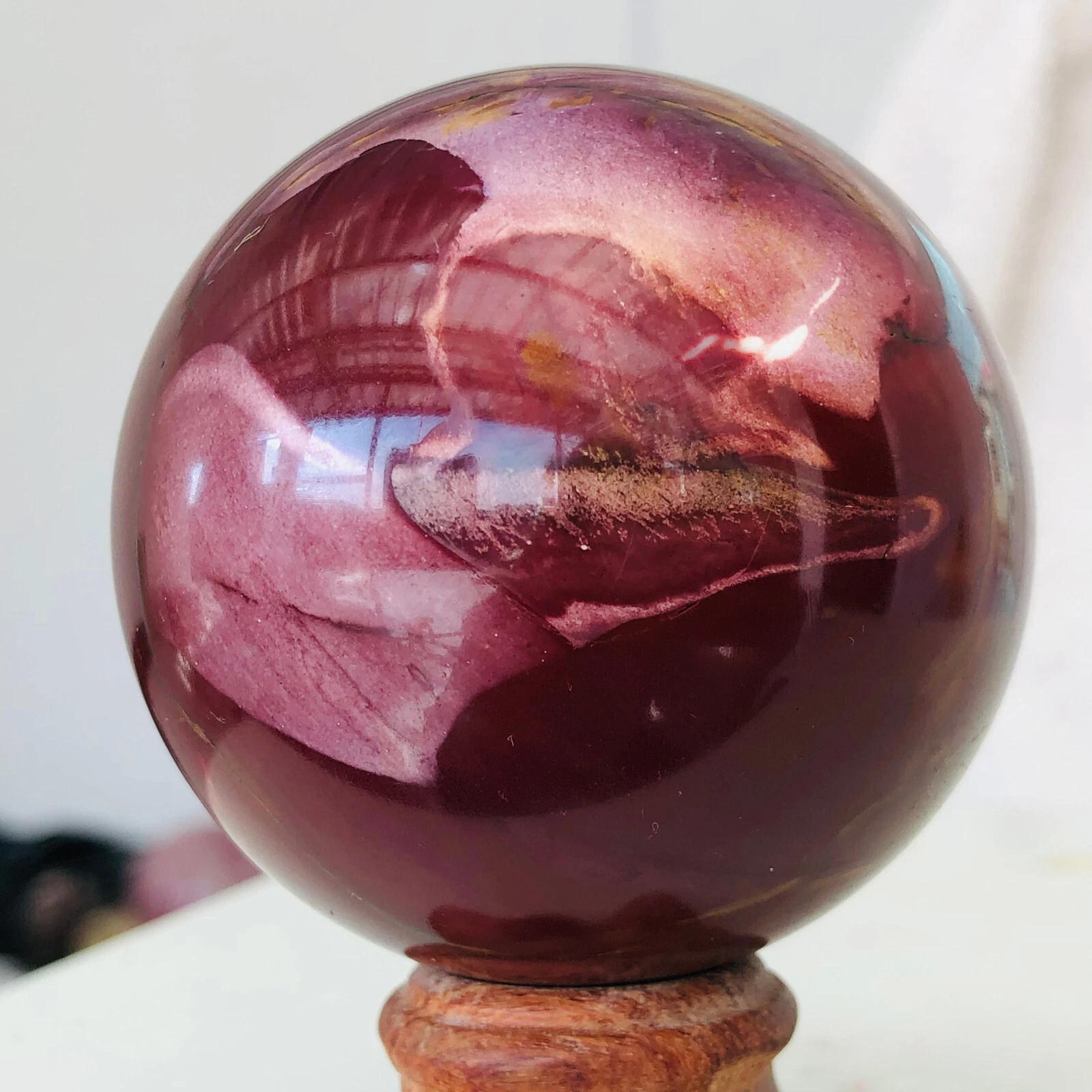 Natural Mookite Jasper Quartz Crystal Sphere