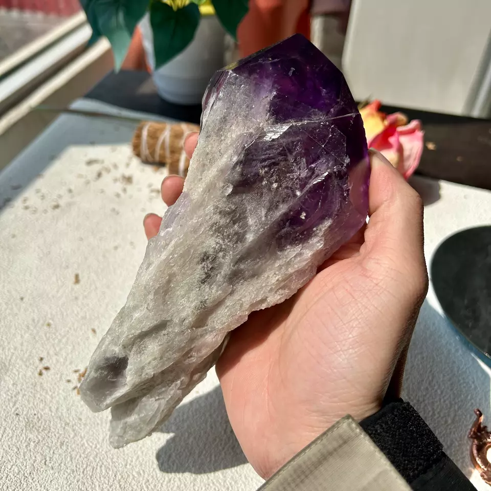 1090g Natural Amethyst ROOT Raw Amethyst Wand Point Healing