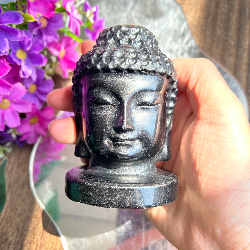 High Quality HandCarved Crystal Buddha Head Figurines Reiki Quartz Crystal Skull