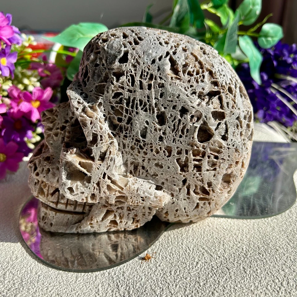 2695g Large Natural sphalerite Quartz Skull carving Mineral specimens display