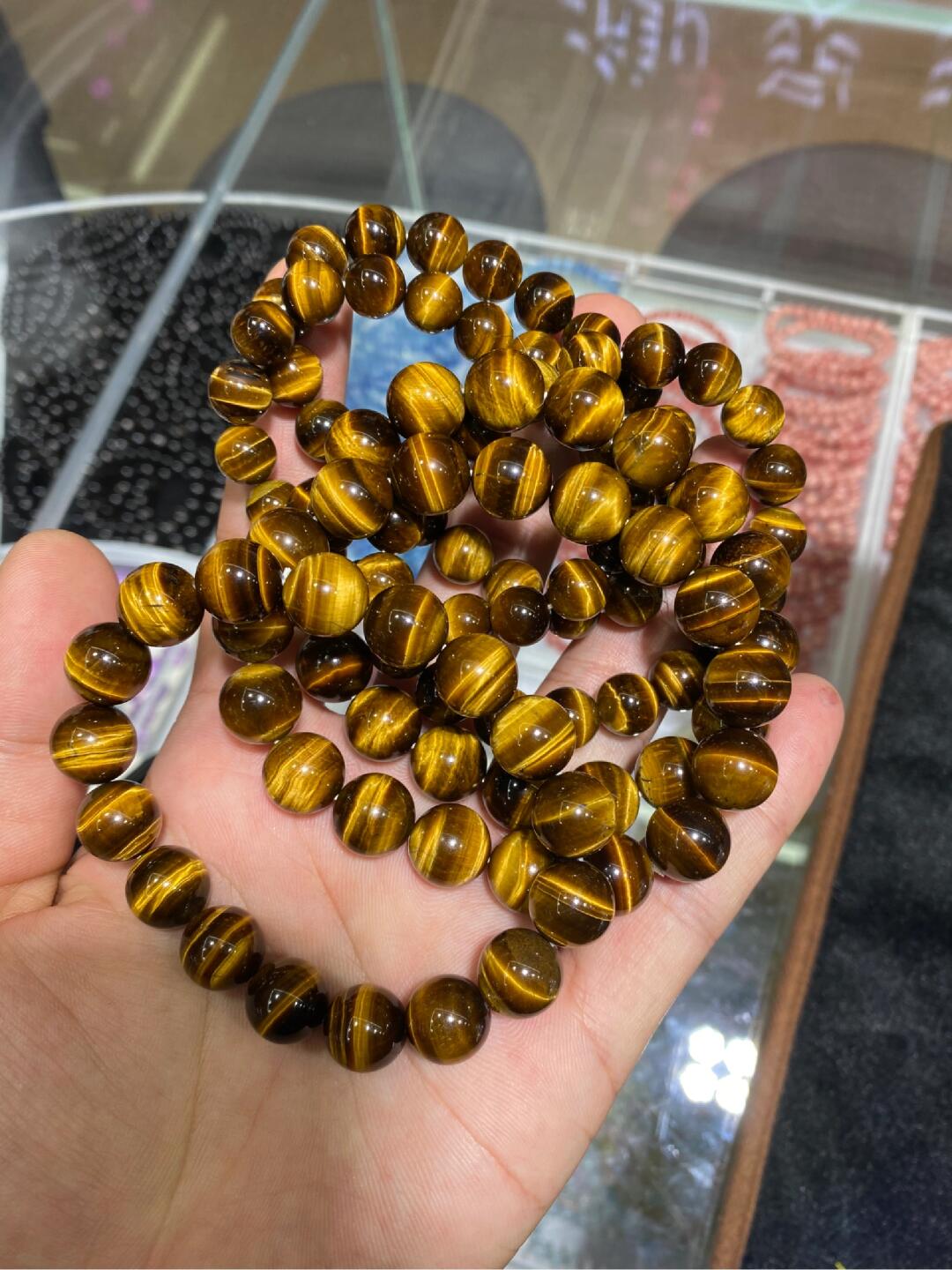 Yellow tiger eye stone bracelet