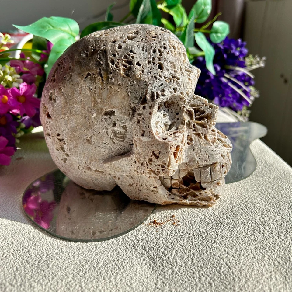 2695g Large Natural sphalerite Quartz Skull carving Mineral specimens display