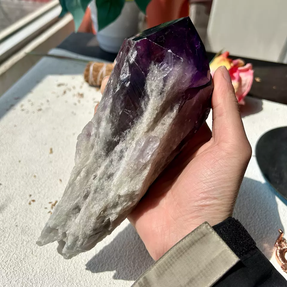 1090g Natural Amethyst ROOT Raw Amethyst Wand Point Healing