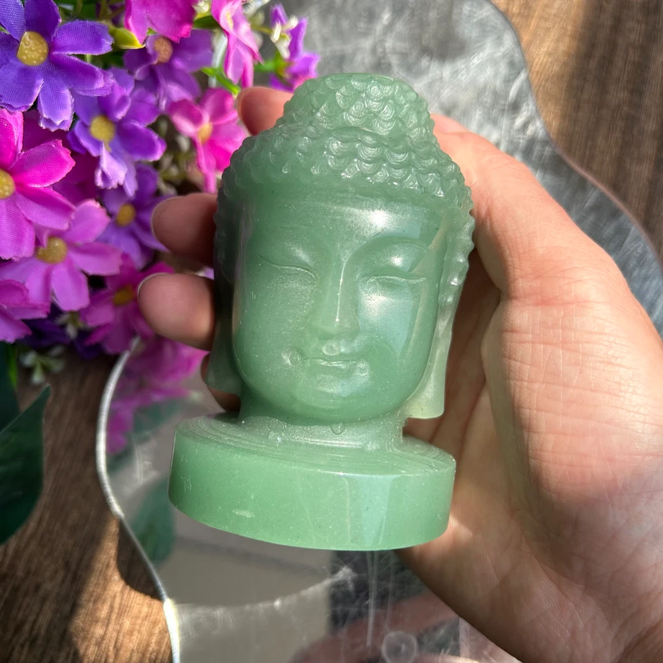 High Quality HandCarved Crystal Buddha Head Figurines Reiki Quartz Crystal Skull