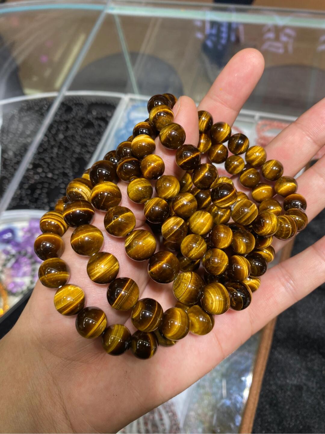 Yellow tiger eye stone bracelet