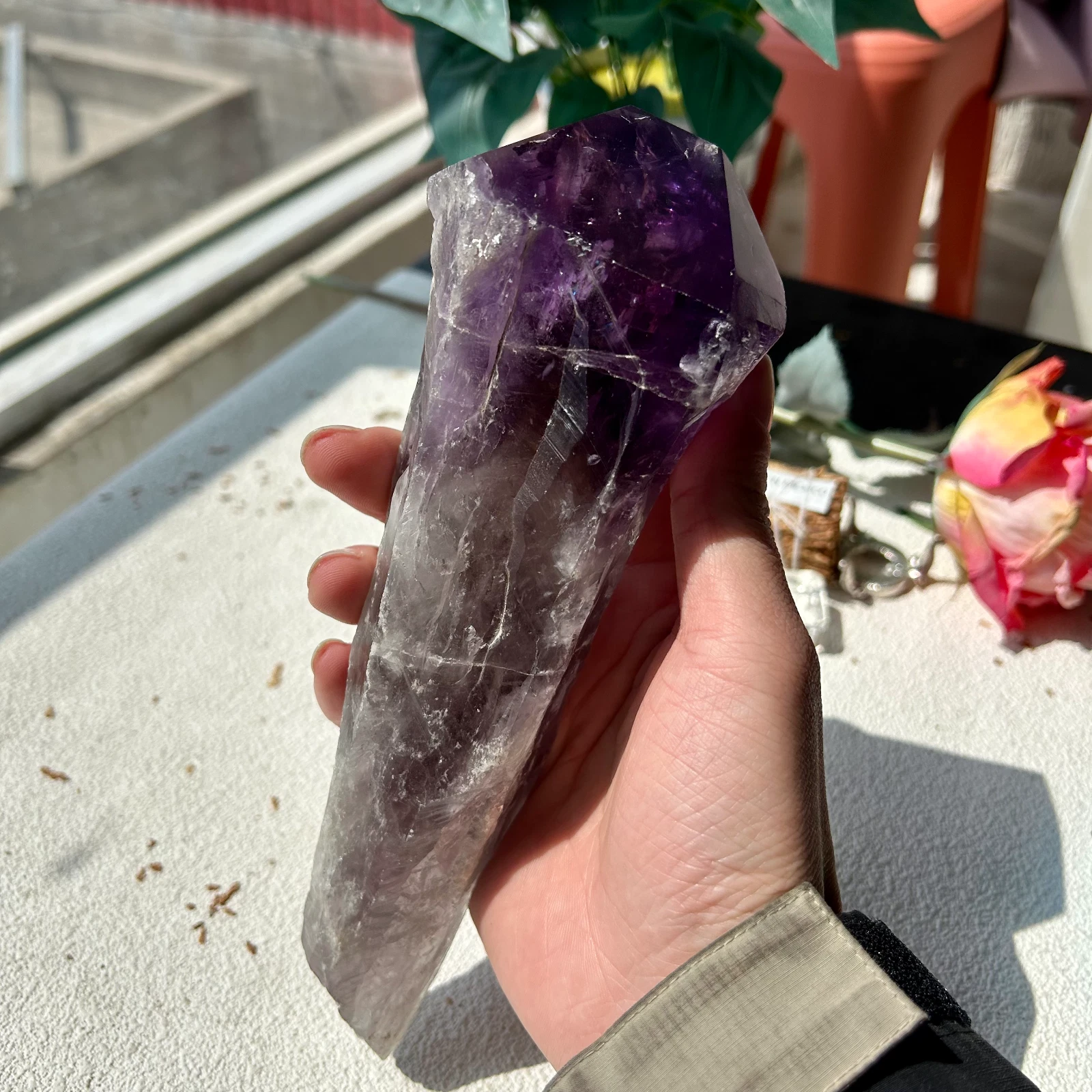 870g Natural Amethyst ROOT Raw Amethyst Wand Point Healing