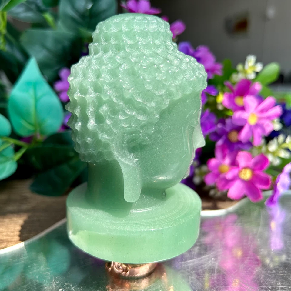 High Quality HandCarved Crystal Buddha Head Figurines Reiki Quartz Crystal Skull