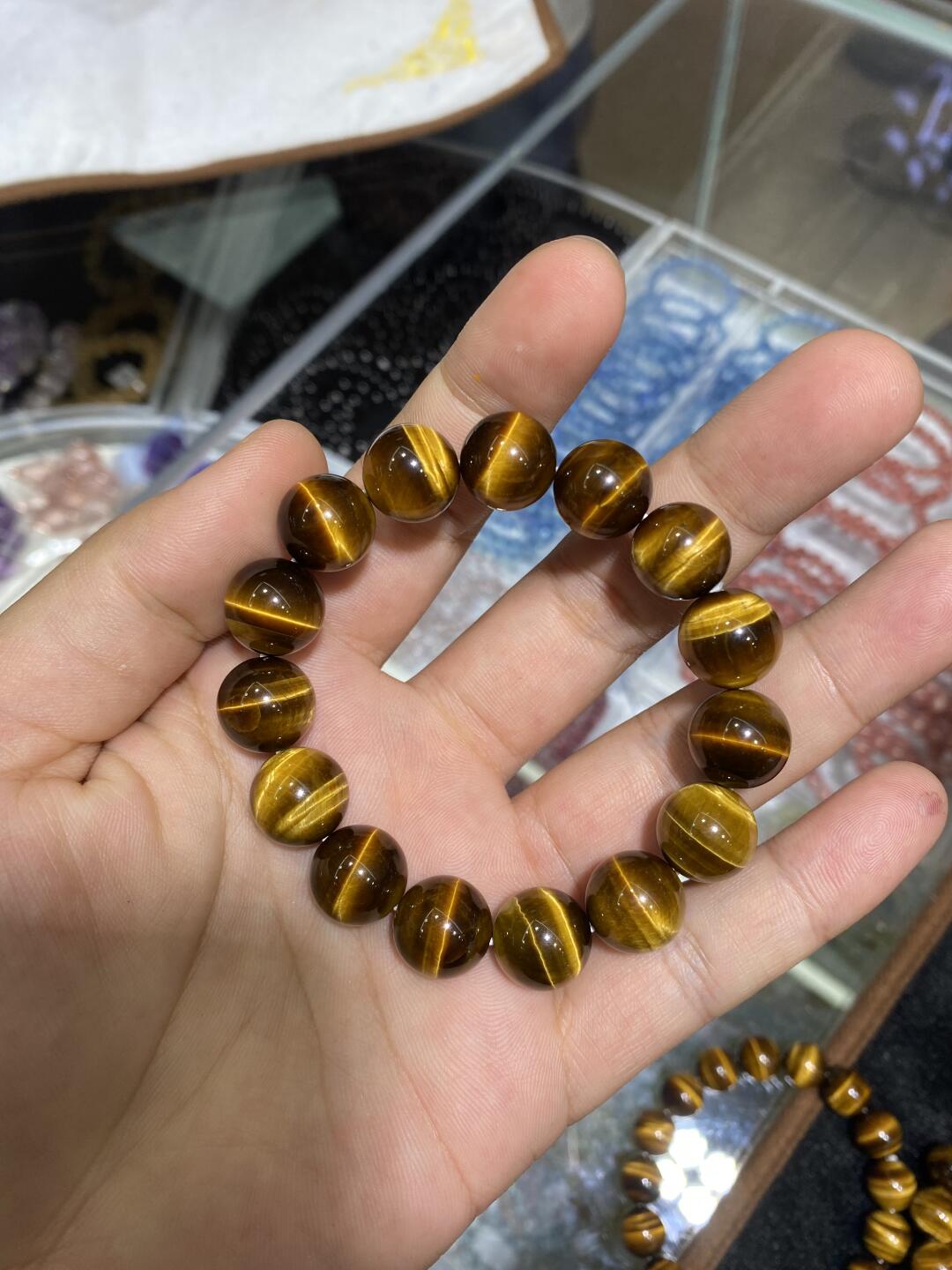Yellow tiger eye stone bracelet