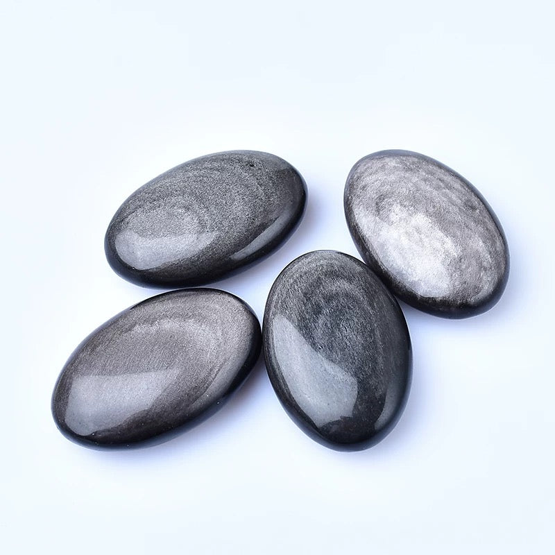 Silver obsidian palm stone 80$/kg