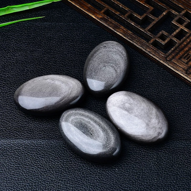 Silver obsidian palm stone 80$/kg