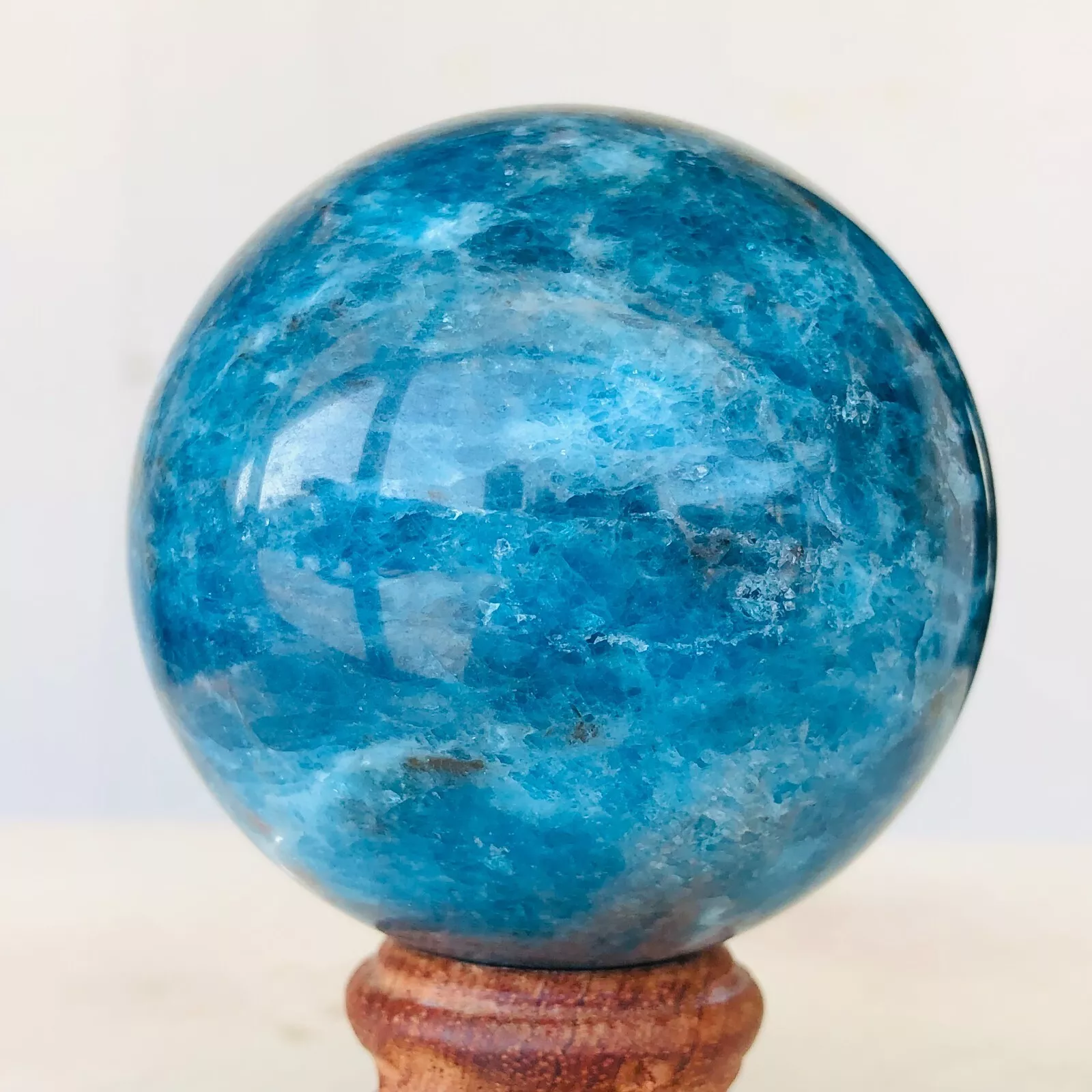 Blue apatite sphere