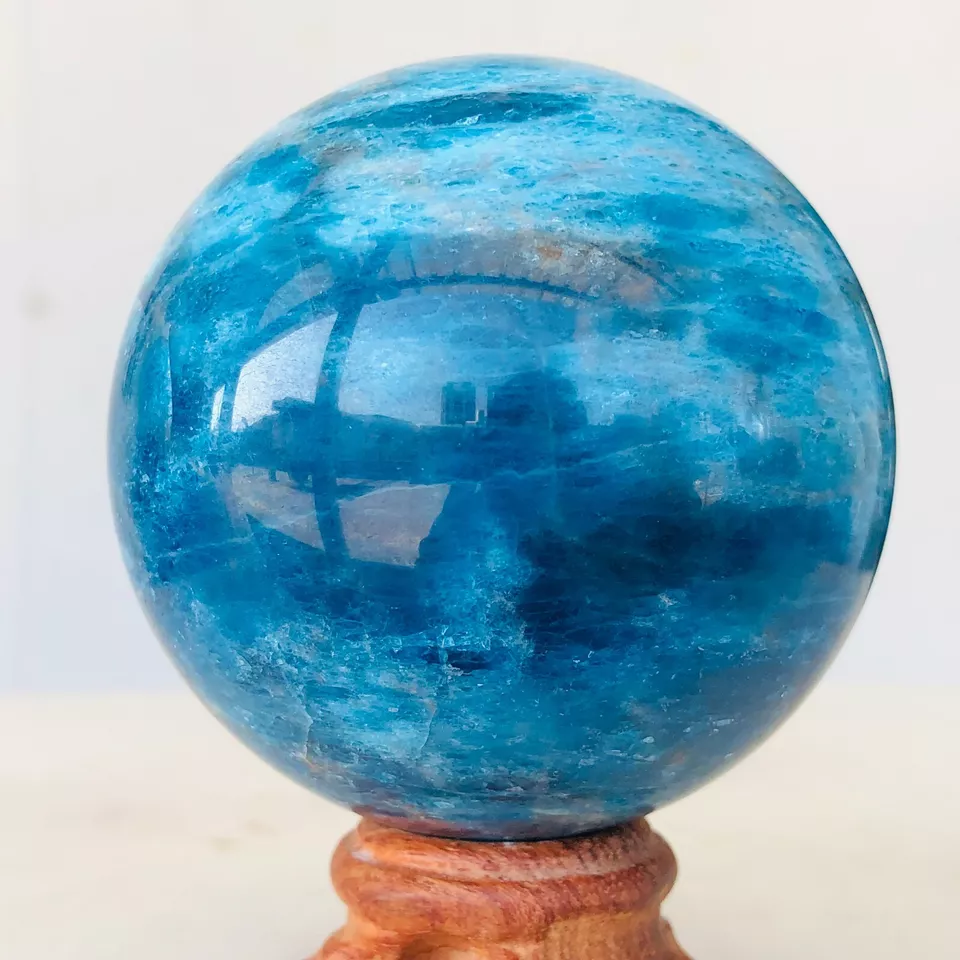 Blue apatite sphere