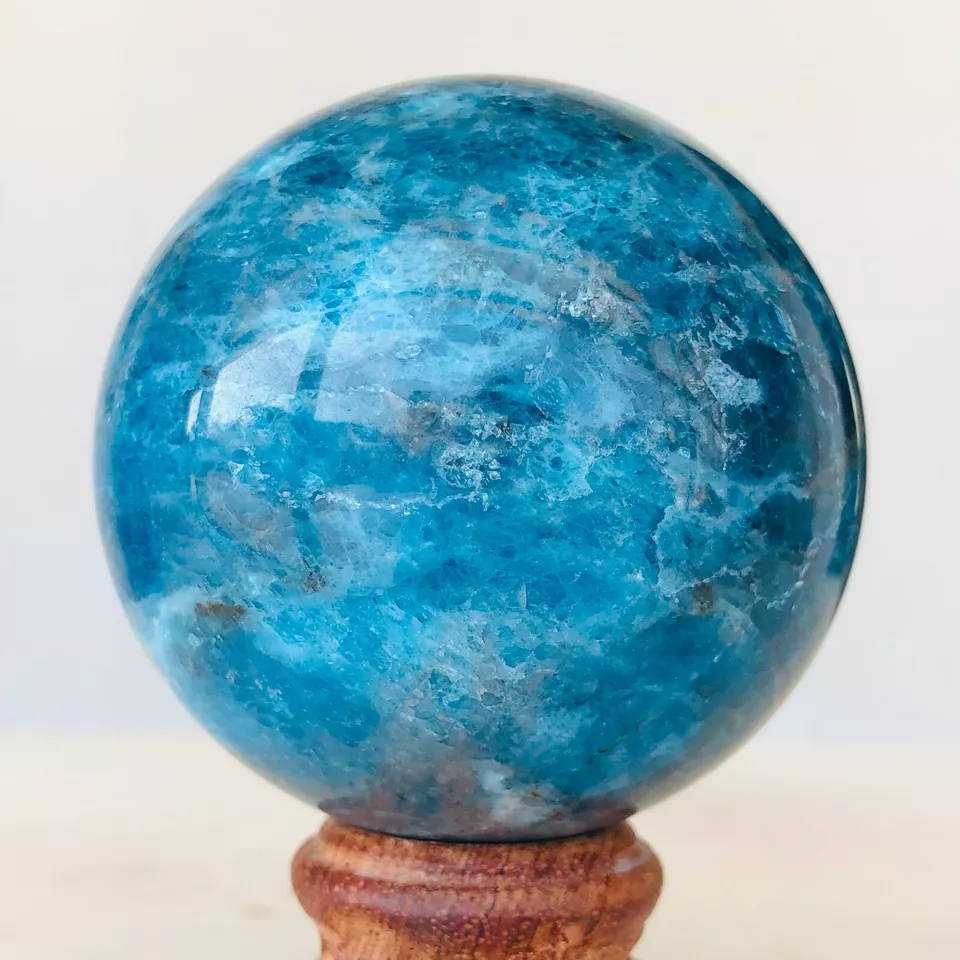 Blue apatite sphere