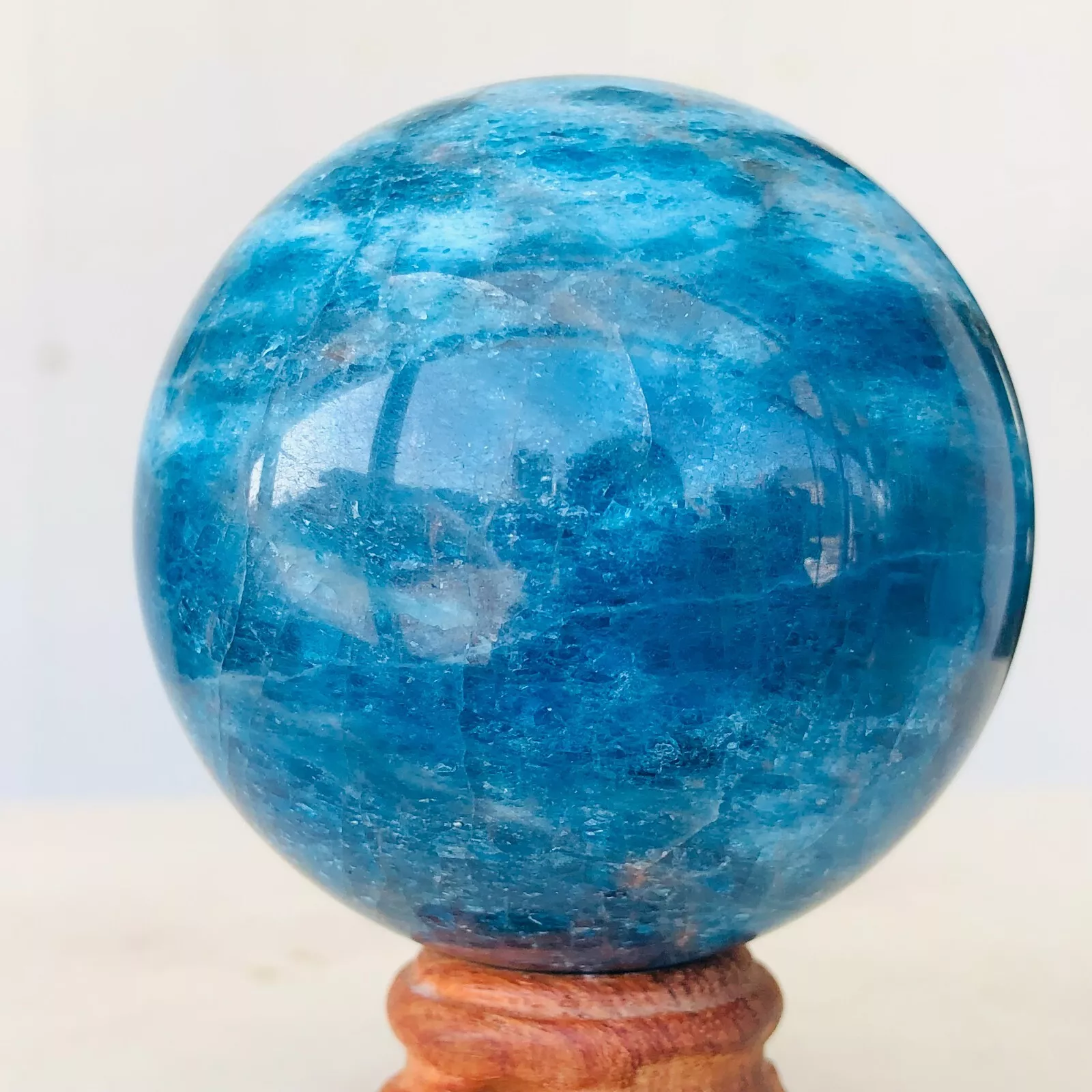 Blue apatite sphere