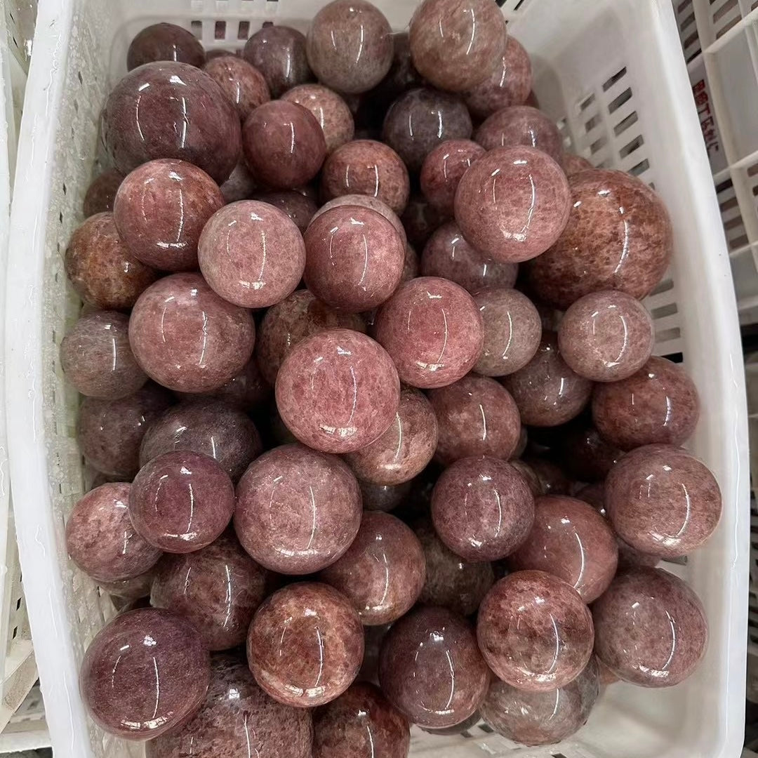 Strawberry quartz crystal sphere