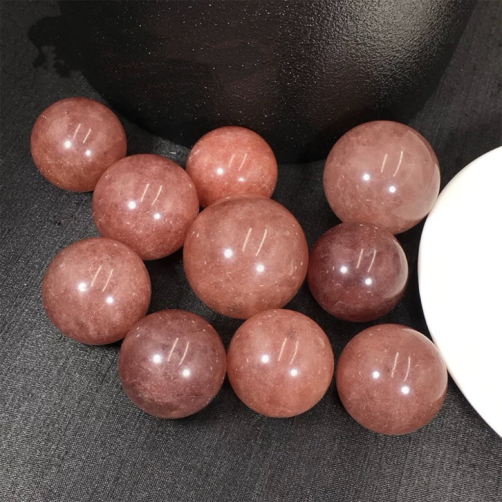 Strawberry quartz crystal sphere