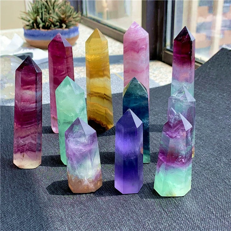 Rainbow fluorite tower 80$/kg