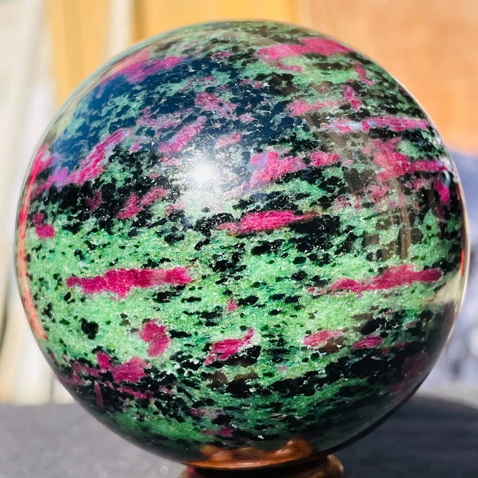 Ruby zoisite sphere