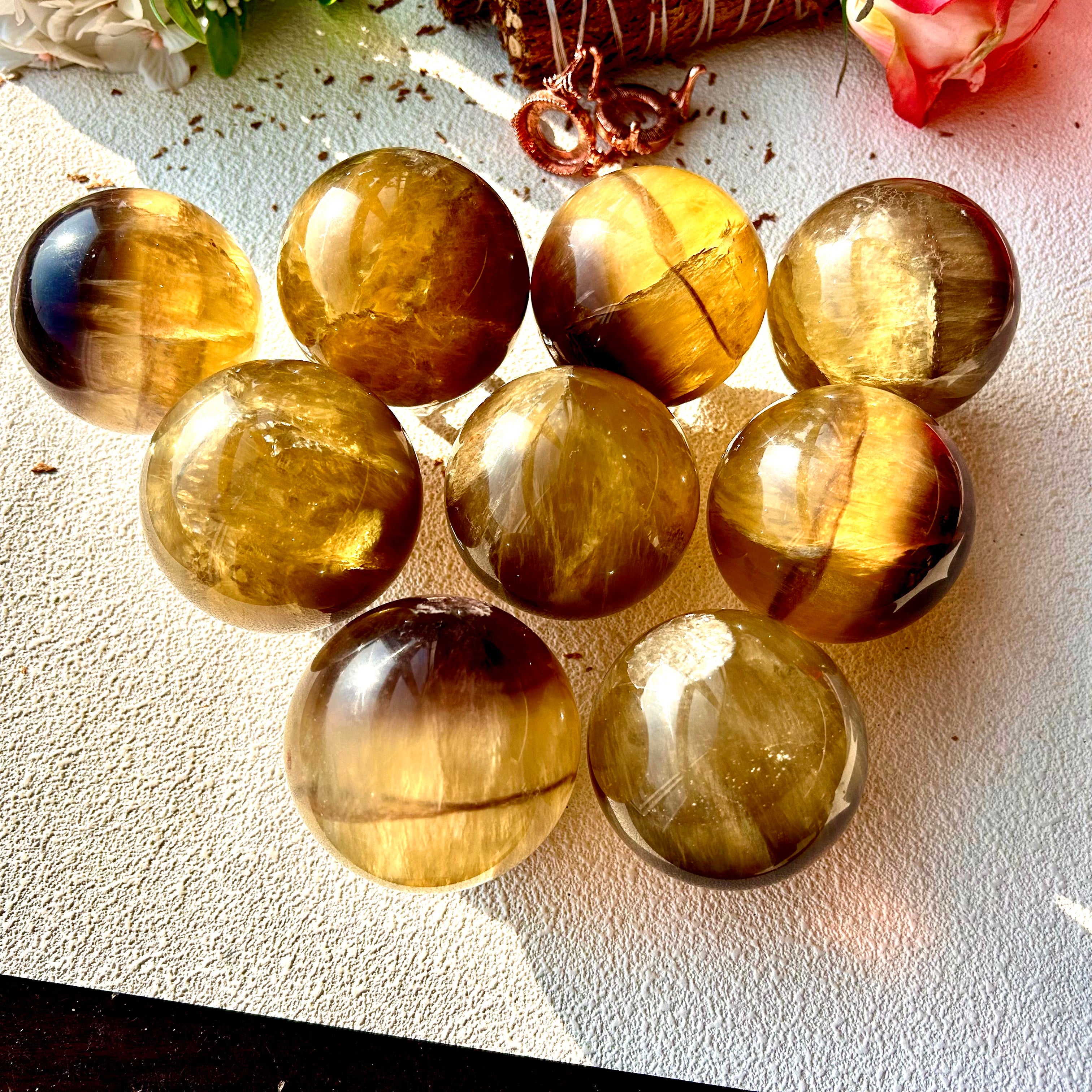 Brown fluorite sphere