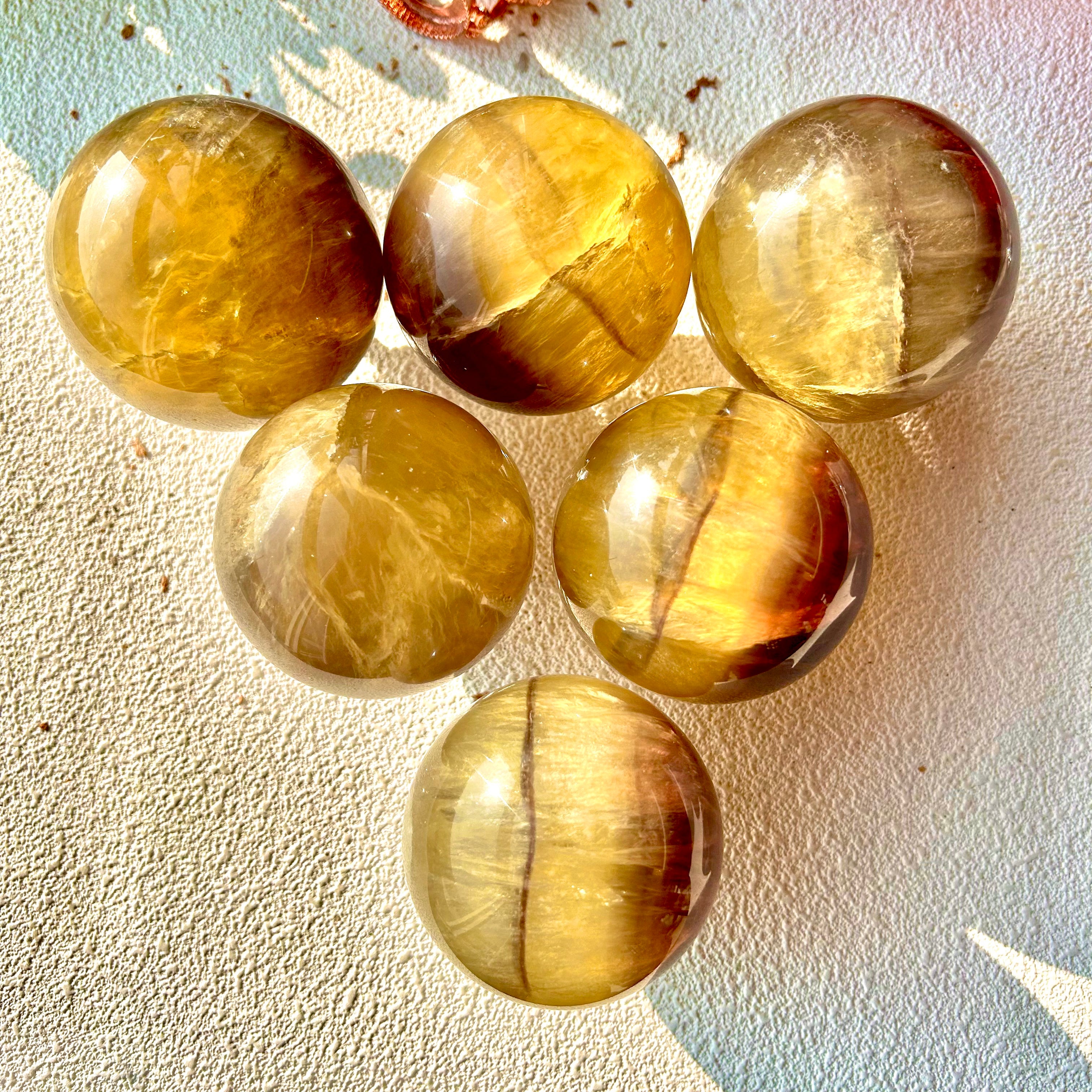 Brown fluorite sphere