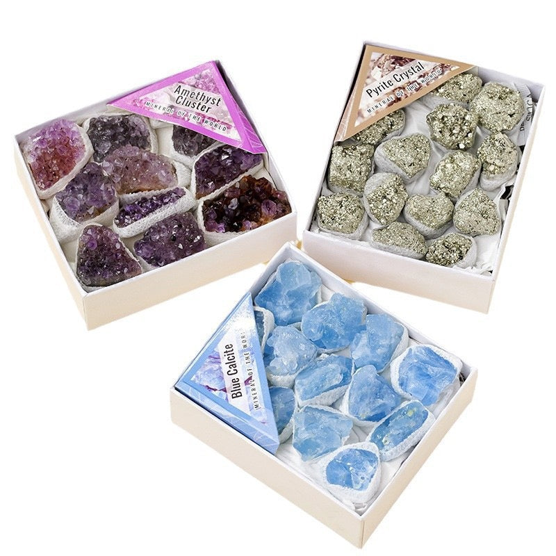 Raw mineral gift box
