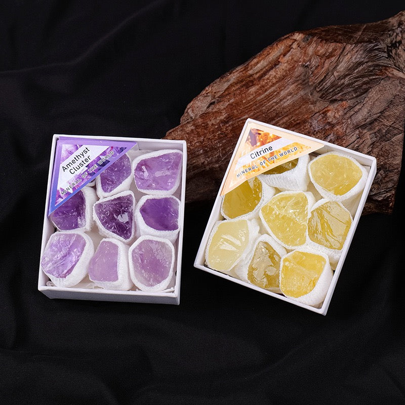 Raw mineral gift box