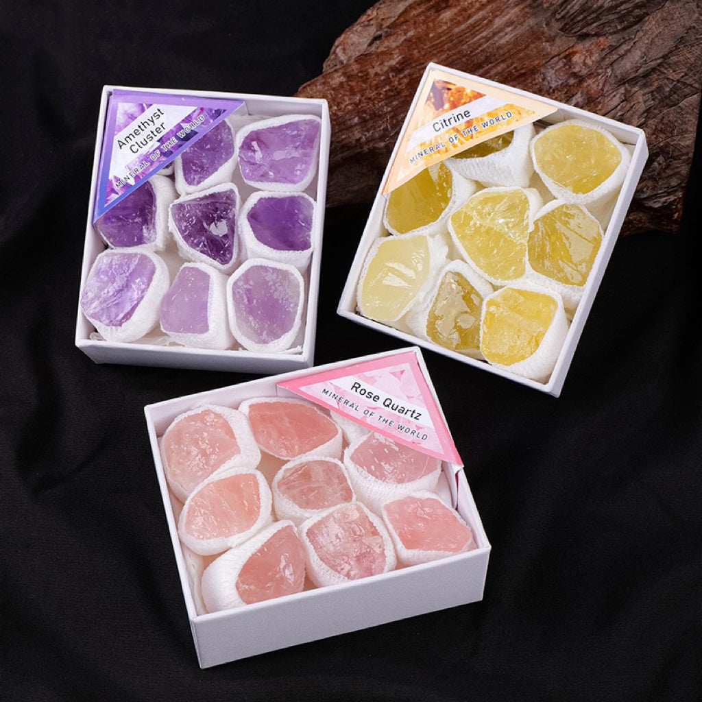 Raw mineral gift box