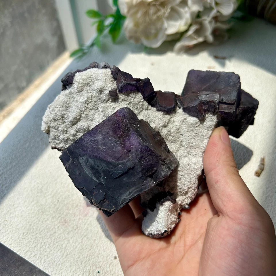 725g Natural purple cubic fluorite Mineral Specimen Display Inner Mongolia