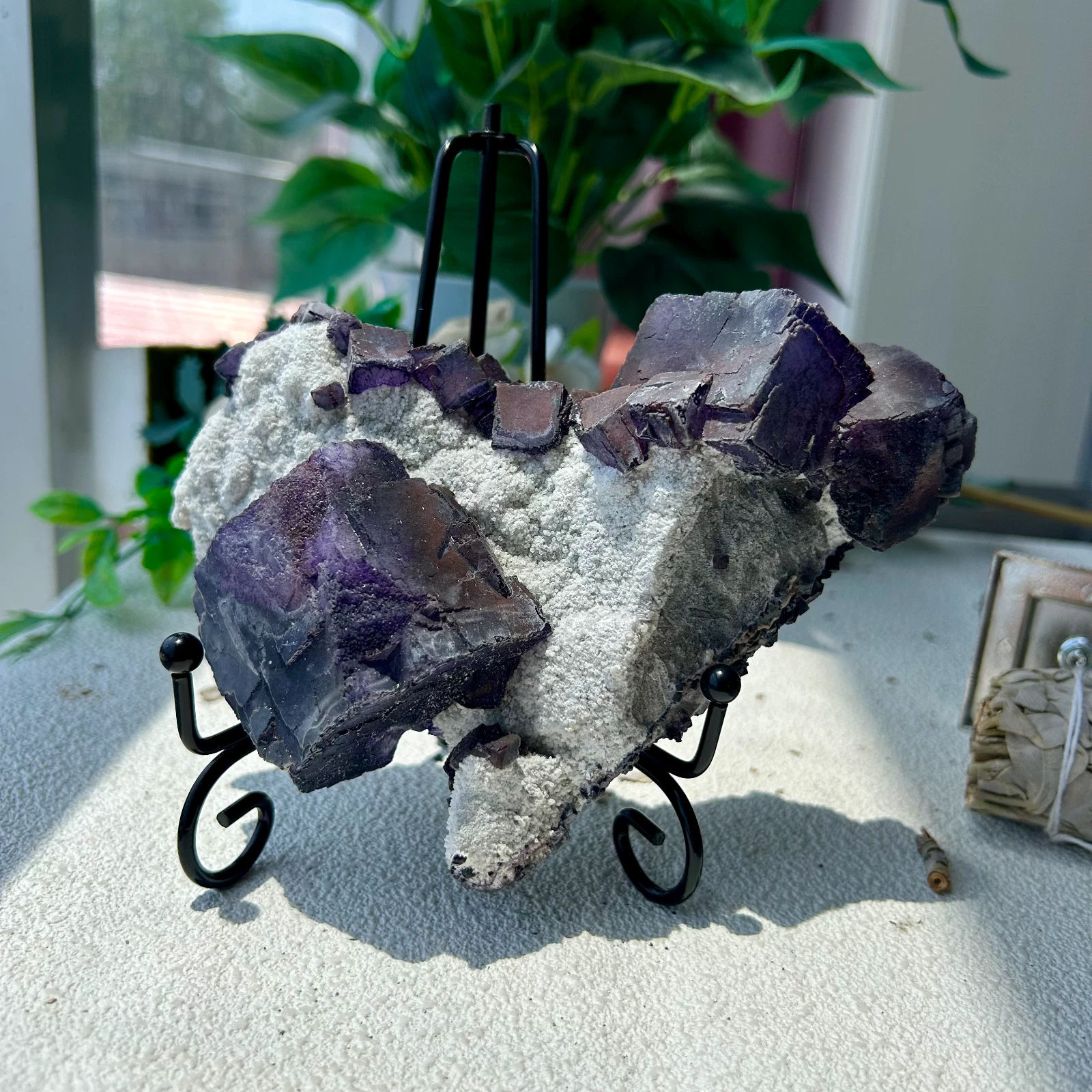 725g Natural purple cubic fluorite Mineral Specimen Display Inner Mongolia