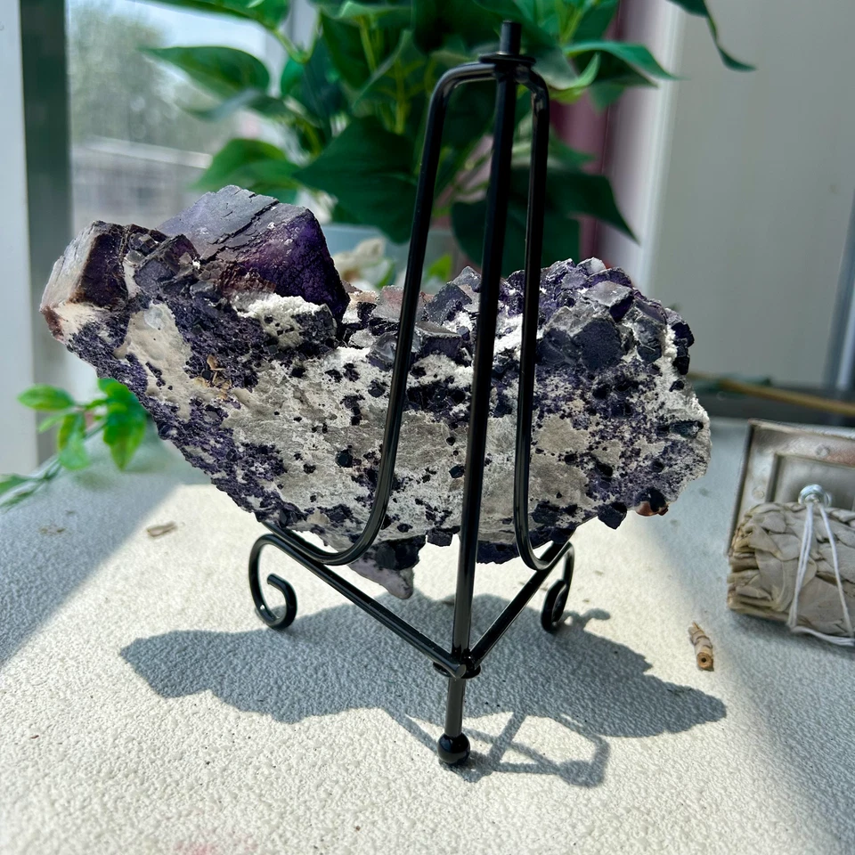 725g Natural purple cubic fluorite Mineral Specimen Display Inner Mongolia