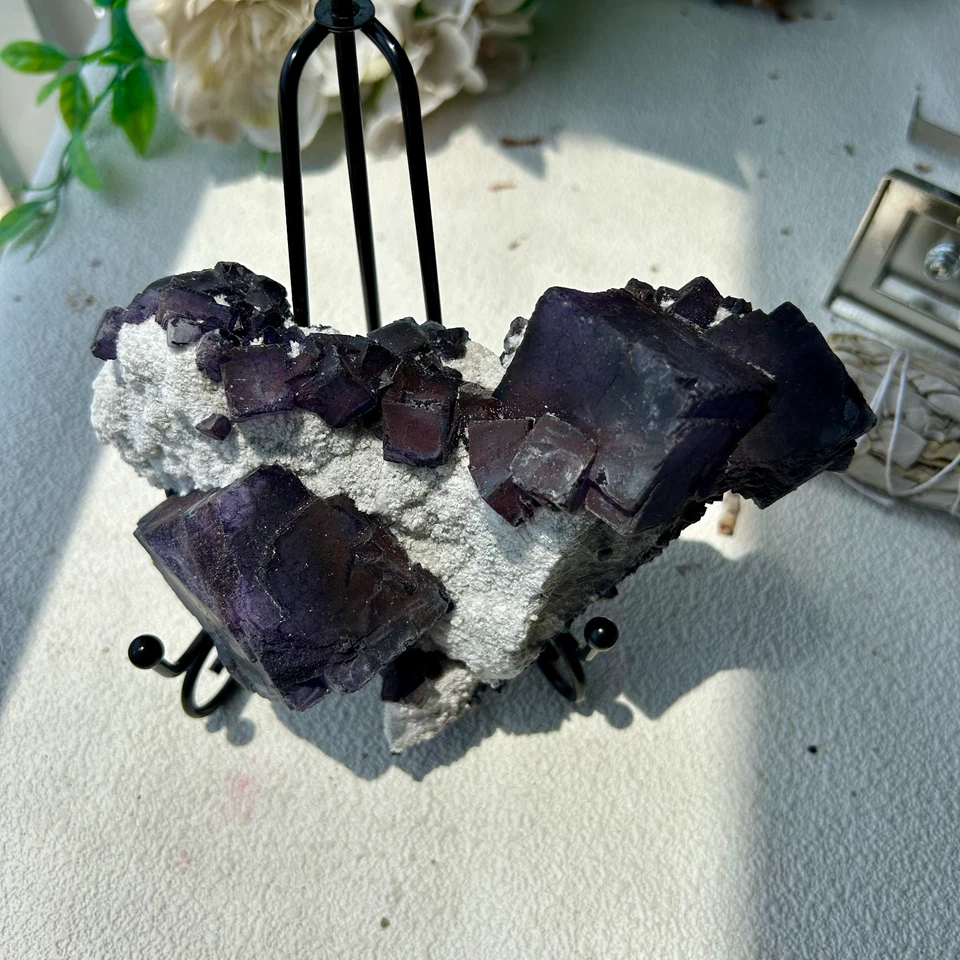 725g Natural purple cubic fluorite Mineral Specimen Display Inner Mongolia